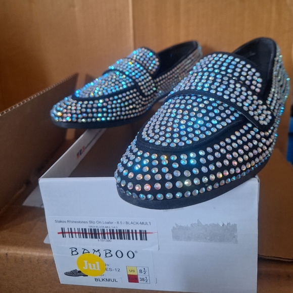 NWT Bamboo rhinestone loafers size 8.5 - Picture 4 of 7